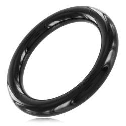 Stainless Steel Cockring fin Steel 8mm Noir